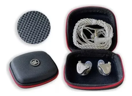 Estuche Kz para auriculares Eva con bolsillo interno y cierre Color Negro